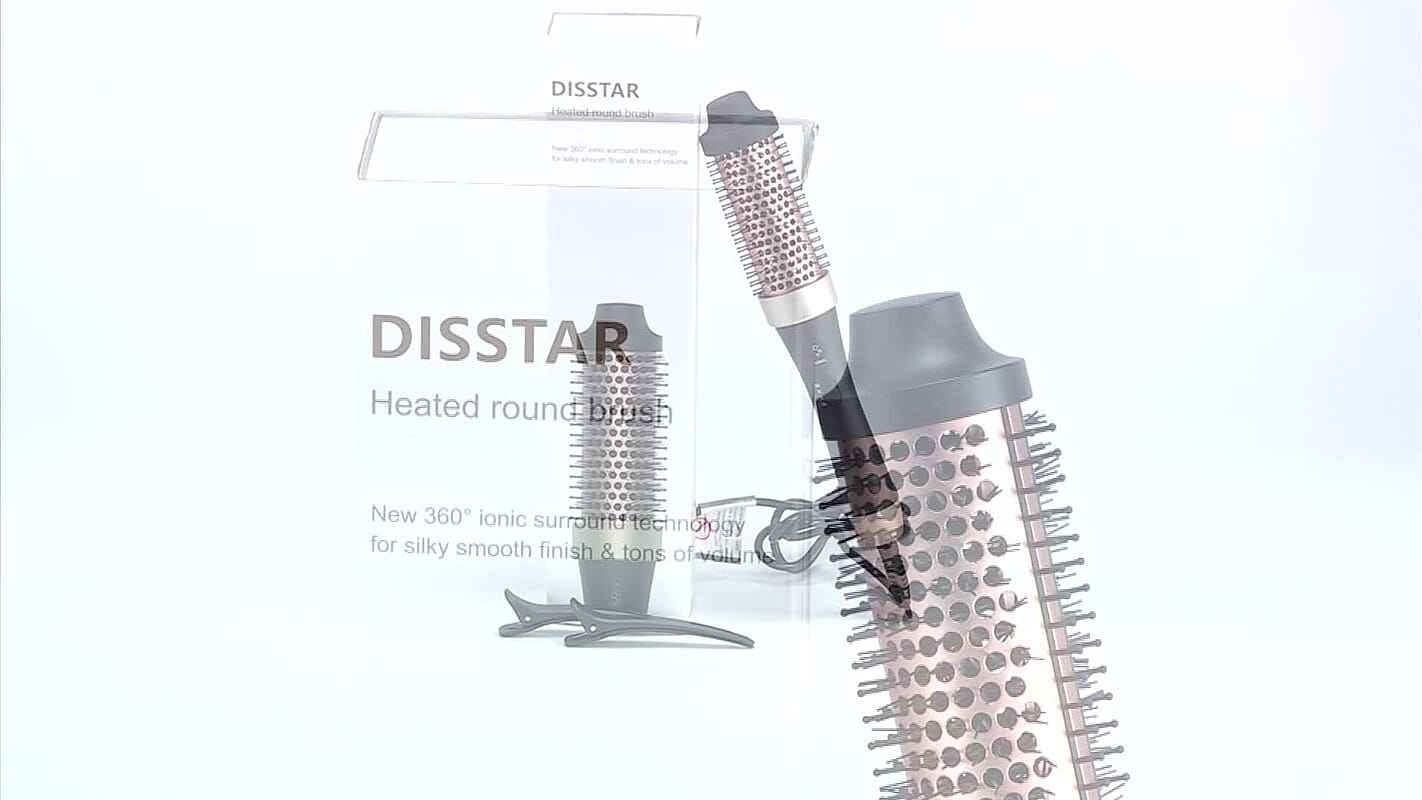 Disstar Heated Round Hair Brush (Straightener, Curler, & Comb)