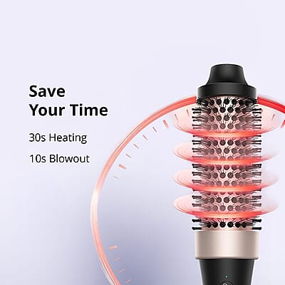 Disstar Heated Round Hair Brush (Straightener, Curler, & Comb)