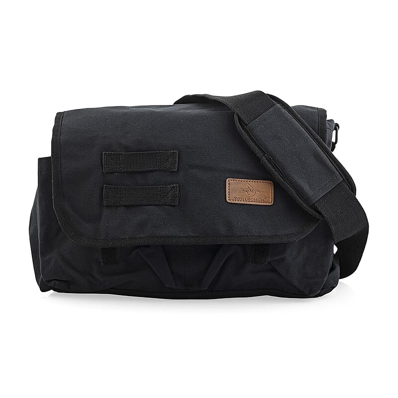 Vegas Closeout Filos Black Canvas Messenger Bag