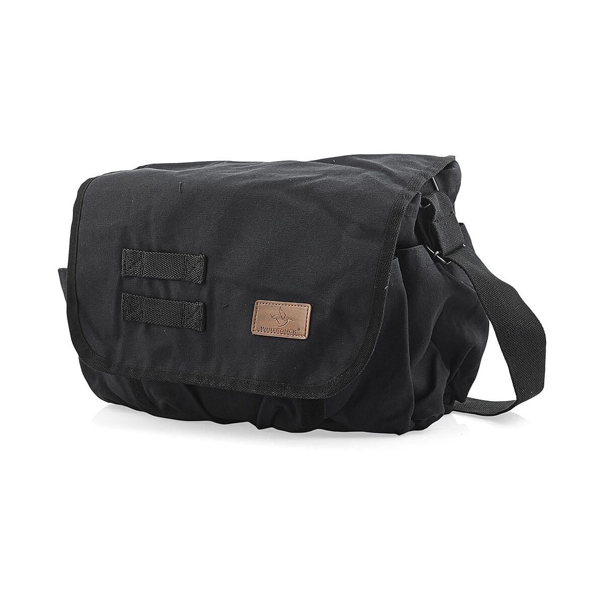 Vegas Closeout Filos Black Canvas Messenger Bag image number 1