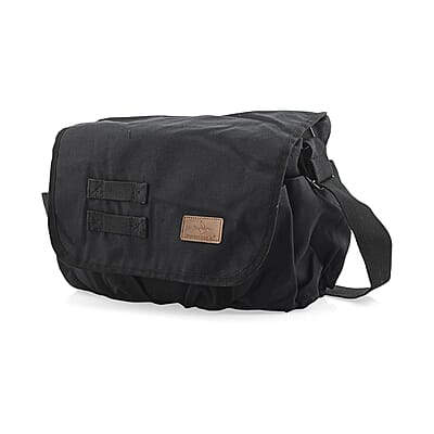 Vegas Closeout Filos Black Canvas Messenger Bag