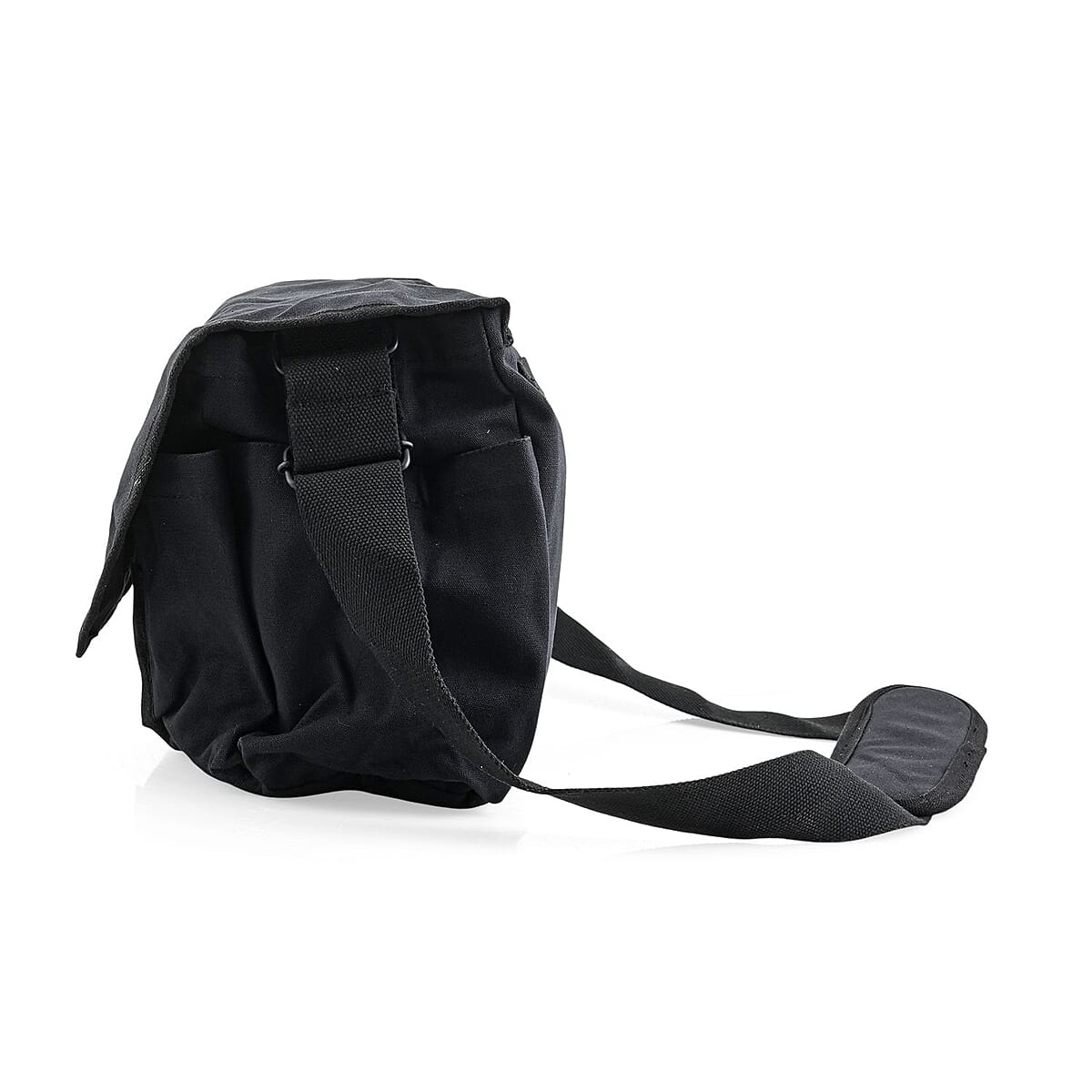 Vegas Closeout Filos Black Canvas Messenger Bag image number 2