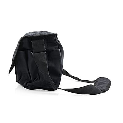 Vegas Closeout Filos Black Canvas Messenger Bag
