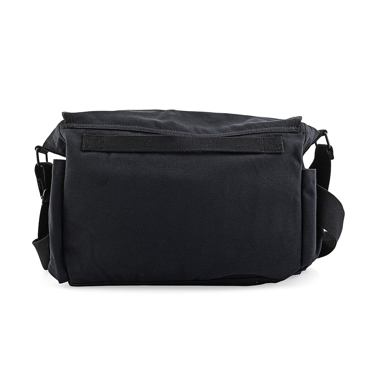 Vegas Closeout Filos Black Canvas Messenger Bag image number 3