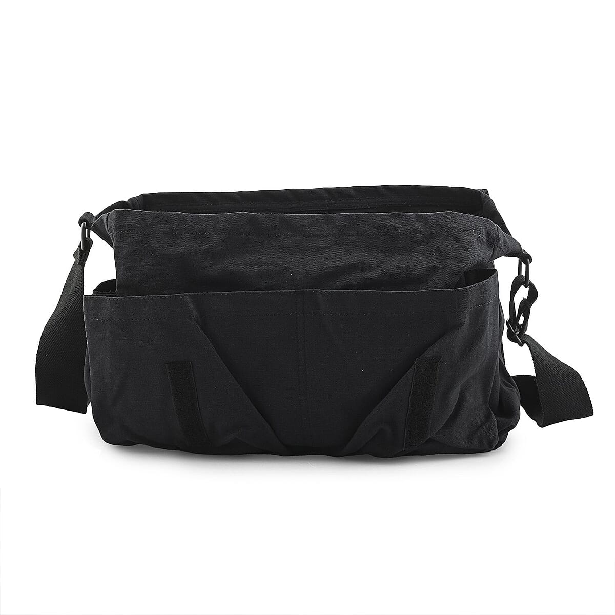 Vegas Closeout Filos Black Canvas Messenger Bag image number 4