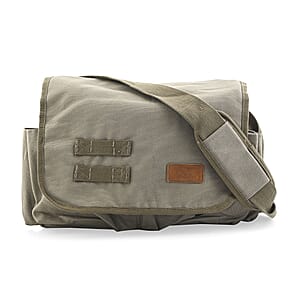 Vegas Closeout Filos Olive Canvas Messenger Bag