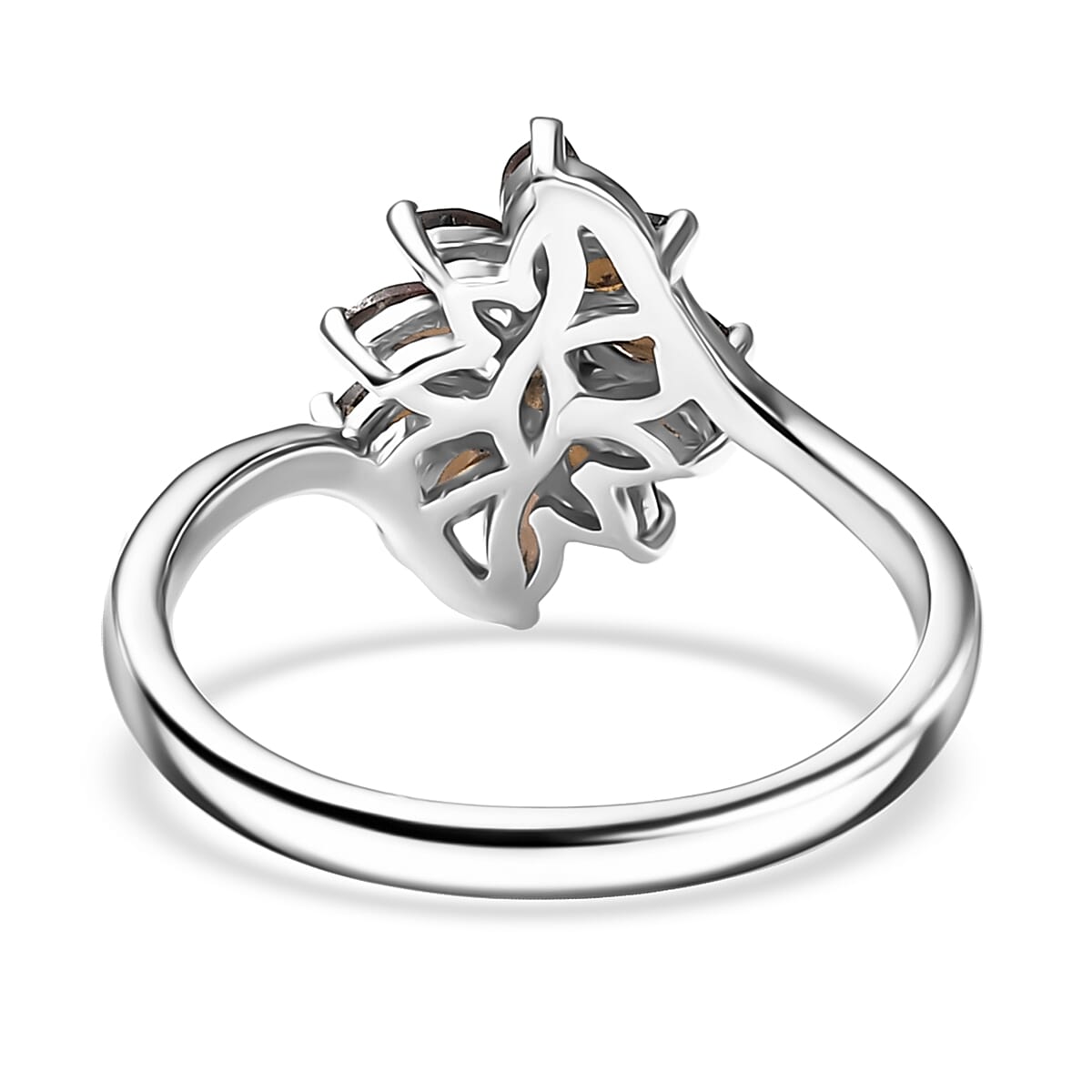 D'Joy Brazilian Citrine 0.90 ctw Ring in Rhodium Over Sterling Silver (Size 5.0) image number 4