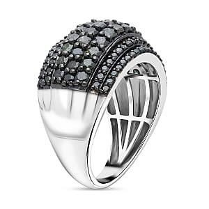 D'Joy  Green Diamond Ring in Rhodium Over Sterling Silver 2.00 ctw (Size 10.0)