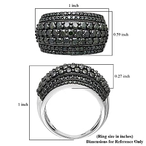 D'Joy  Green Diamond Ring in Rhodium Over Sterling Silver 2.00 ctw (Size 10.0)