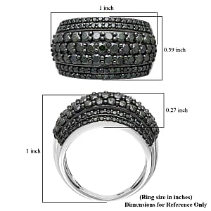 D'Joy  Green Diamond Ring in Rhodium Over Sterling Silver 2.00 ctw (Size 9.0)