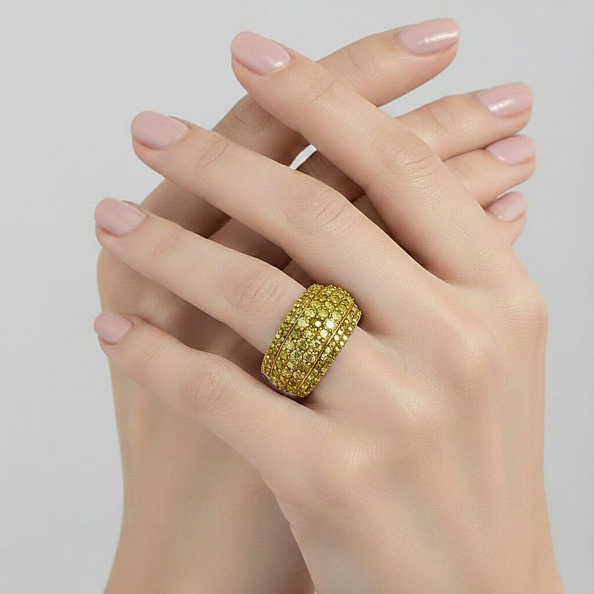 D'Joy  Yellow Diamond Ring in Rhodium Over Sterling Silver 2.00 ctw (Size 6.0) image number 1