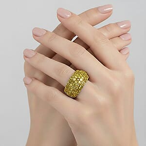 D'Joy  Yellow Diamond Ring in Rhodium Over Sterling Silver 2.00 ctw (Size 6.0)