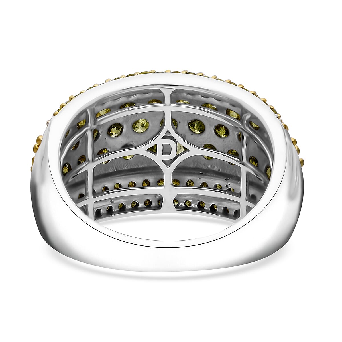 Doorbuster D'Joy Yellow Diamond 2.00 ctw Moonlit Cascade Ring in Rhodium Over Sterling Silver (Size 7.0) image number 2