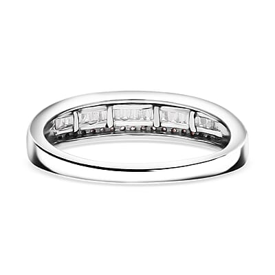 D'Joy Diamond 0.25 ctw Corridor Band Ring in Rhodium Over Sterling Silver (Size 8.0)