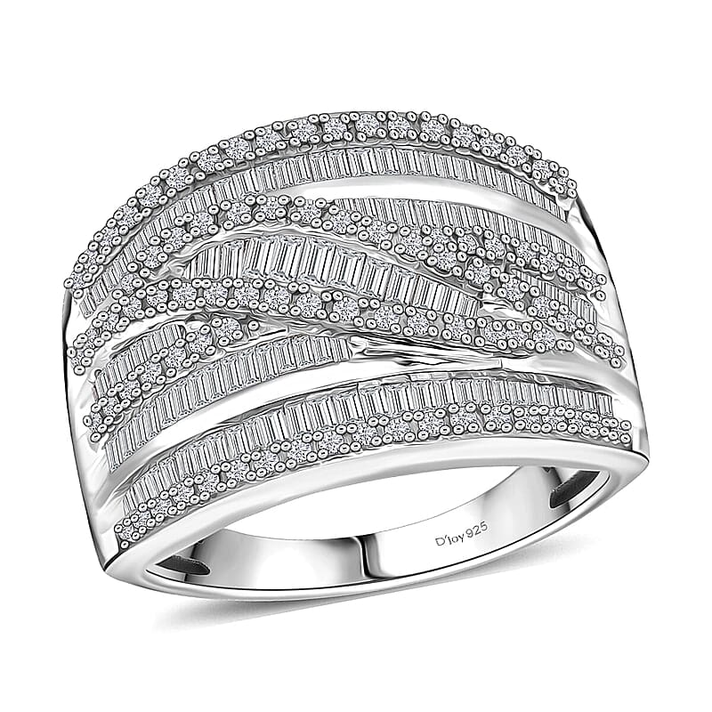 D'Joy Diamond Ring in Rhodium Over Sterling Silver 1.00 ctw (Size 10.0)