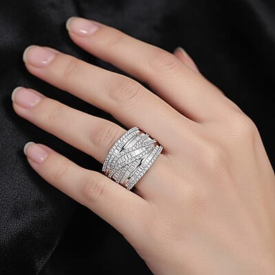 D'Joy Diamond Ring in Rhodium Over Sterling Silver 1.00 ctw (Size 10.0)