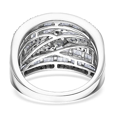 D'Joy Diamond Ring in Rhodium Over Sterling Silver 1.00 ctw (Size 10.0)