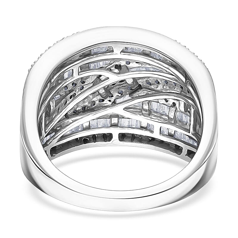 D'Joy Diamond Ring in Rhodium Over Sterling Silver 1.00 ctw (Size 10.0)