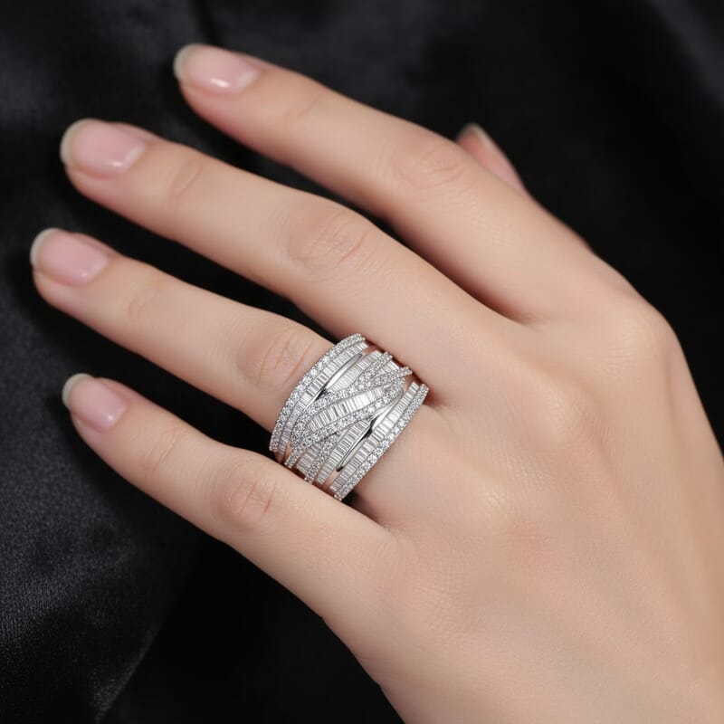 D'Joy Diamond Ring in Rhodium Over Sterling Silver 1.00 ctw (Size 6.0)