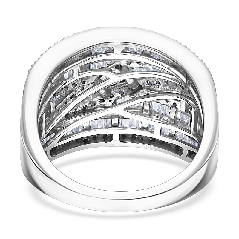 D'Joy Diamond Ring in Rhodium Over Sterling Silver 1.00 ctw (Size 6.0)