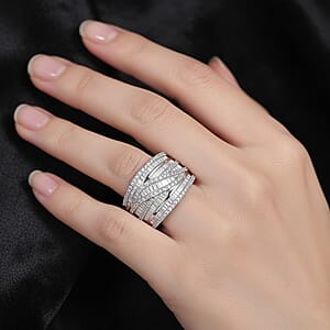 D'Joy Diamond Ring in Rhodium Over Sterling Silver 1.00 ctw (Size 8.0)