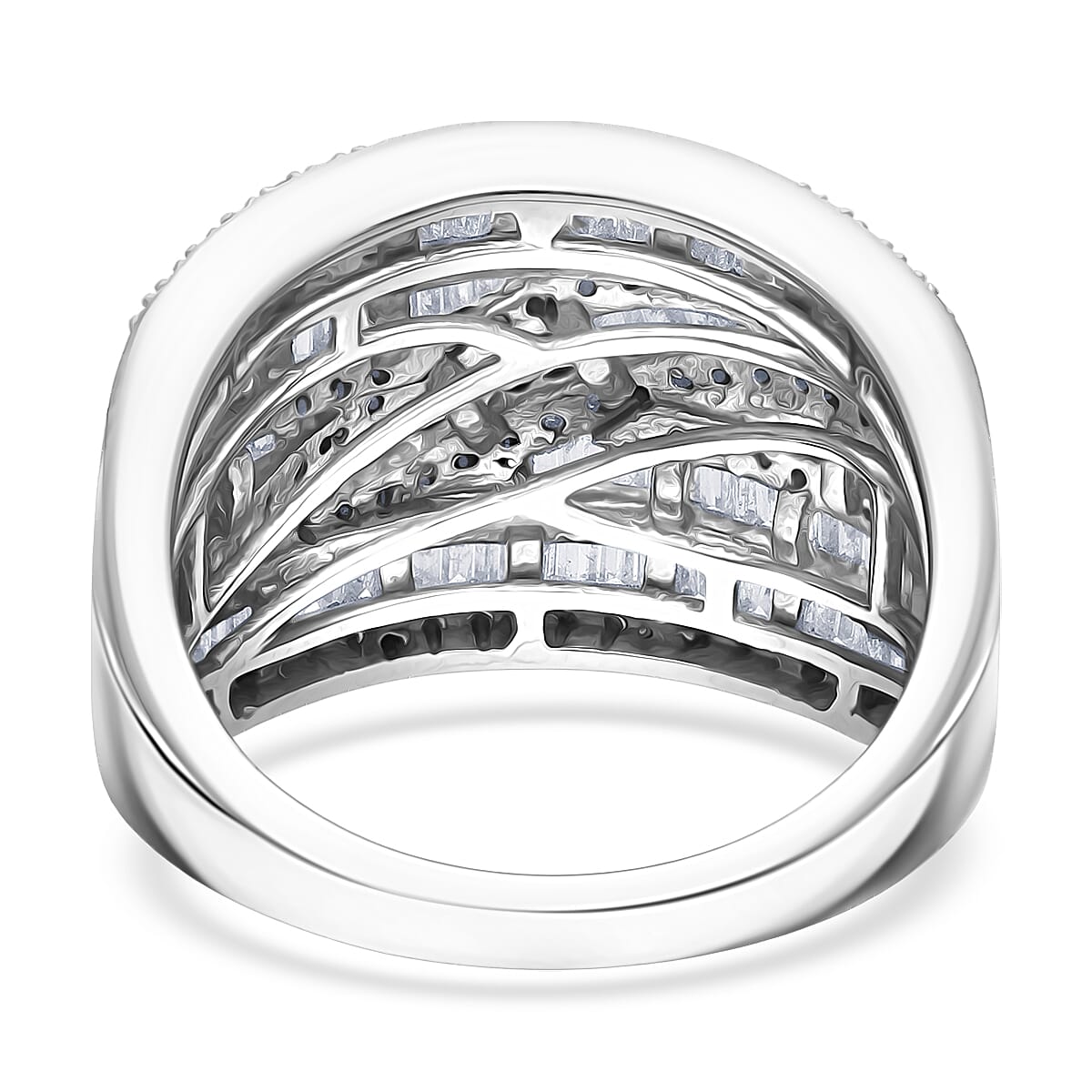 D'Joy Diamond Bridge Over Ring in Rhodium Over Sterling Silver (Size 8.0) 1.00 ctw image number 4