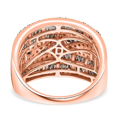 D'Joy Natural Champagne Diamond Ring in 18K Vermeil RG Over Sterling Silver 1.00 ctw (Size 6.0)
