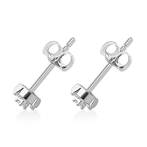 Doorbuster D'Joy Diamond 0.15 ctw Stud Earrings in Rhodium Over Sterling Silver