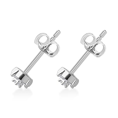  D'Joy Diamond 0.15 ctw Stud Earrings in Rhodium Over Sterling Silver