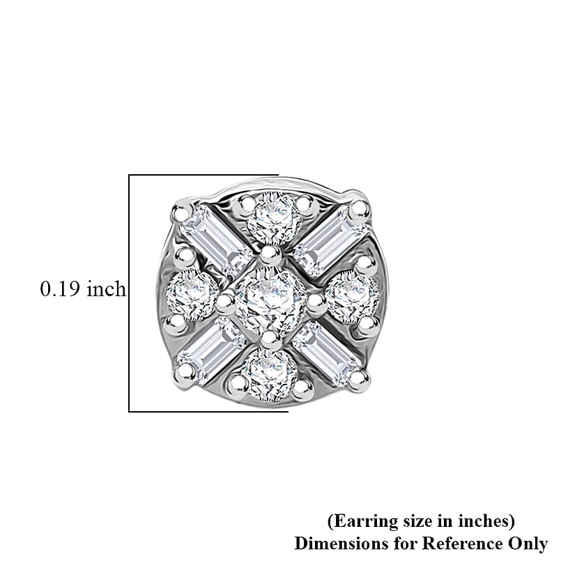  D'Joy Diamond 0.15 ctw Stud Earrings in Rhodium Over Sterling Silver