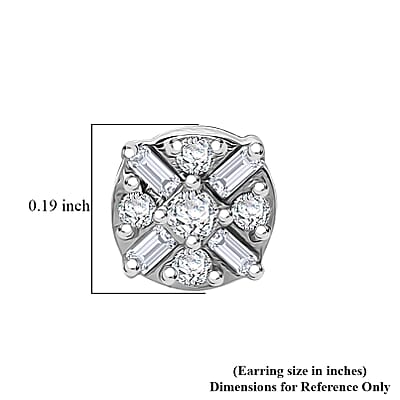  D'Joy Diamond 0.15 ctw Stud Earrings in Rhodium Over Sterling Silver