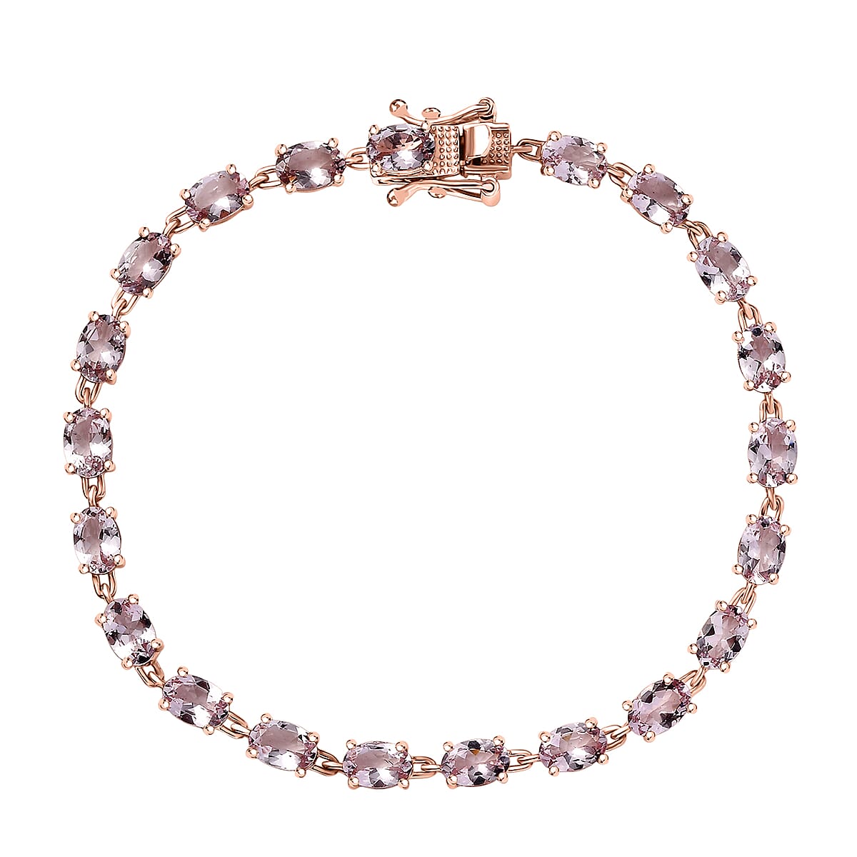 D'Joy Premium Pink Morganite 9.90 ctw Regal Glow Bracelet in 18K Vermeil Rose Gold Over Sterling Silv (7.25 In)  image number 0