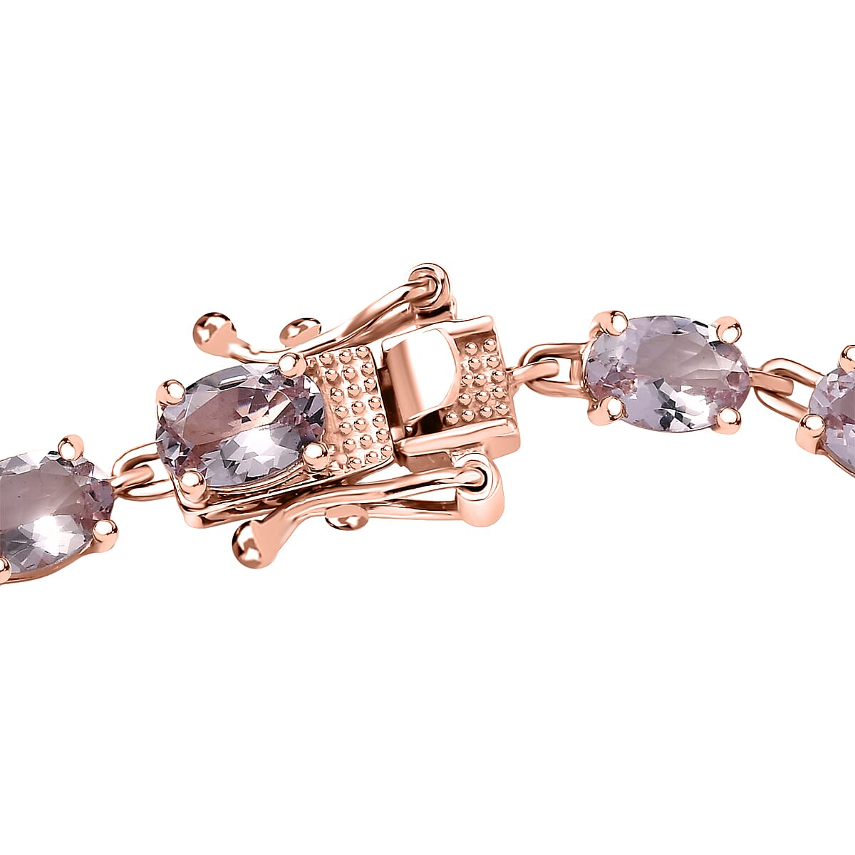 D'Joy Premium Pink Morganite 9.90 ctw Regal Glow Bracelet in 18K Vermeil Rose Gold Over Sterling Silv (7.25 In)  image number 3
