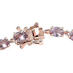 D'Joy Premium Pink Morganite 9.90 ctw Regal Glow Bracelet in 18K Vermeil Rose Gold Over Sterling Silv (7.25 In) 