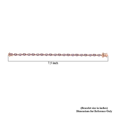 D'Joy Premium Pink Morganite 9.90 ctw Regal Glow Bracelet in 18K Vermeil Rose Gold Over Sterling Silv (7.25 In)