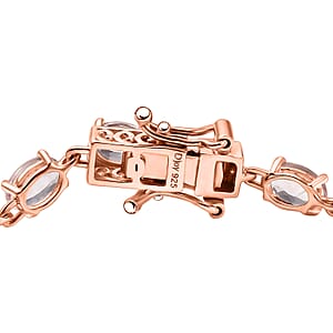 D'Joy Premium Pink Morganite 8.10 ctw Regal Glow Bracelet in 18K Vermeil RG Over Sterling Silver (6.50 In)
