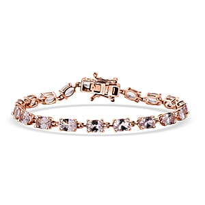 D'Joy Premium Pink Morganite 9.80 ctw Regal Glow Bracelet in 18K Vermeil Rose Gold Over Sterling Silver (8.00 In)