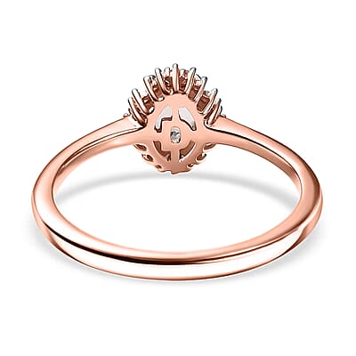 D'Joy Premium Pink Morganite and Diamond 0.50 ctw Crown Blossom Ring in 18K Vermeil Rose Gold Over Sterling Silver (Size 10.0)