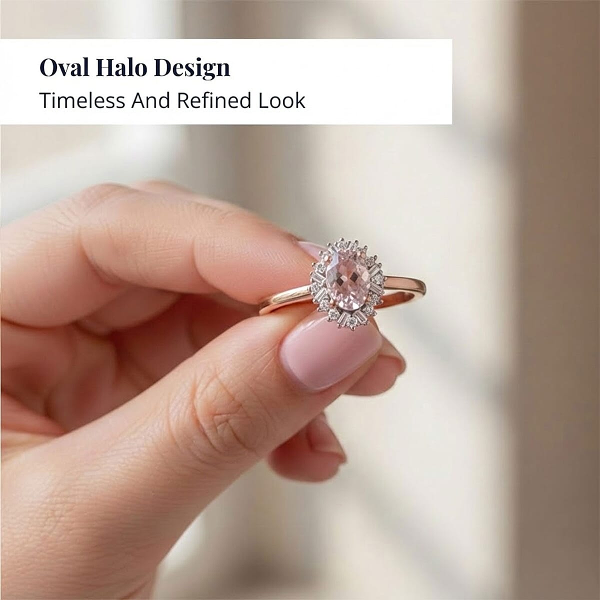 D'Joy Premium Pink Morganite and Diamond 0.50 ctw Crown Blossom Ring in 18K Vermeil Rose Gold Over Sterling Silver (Size 6.0) image number 4