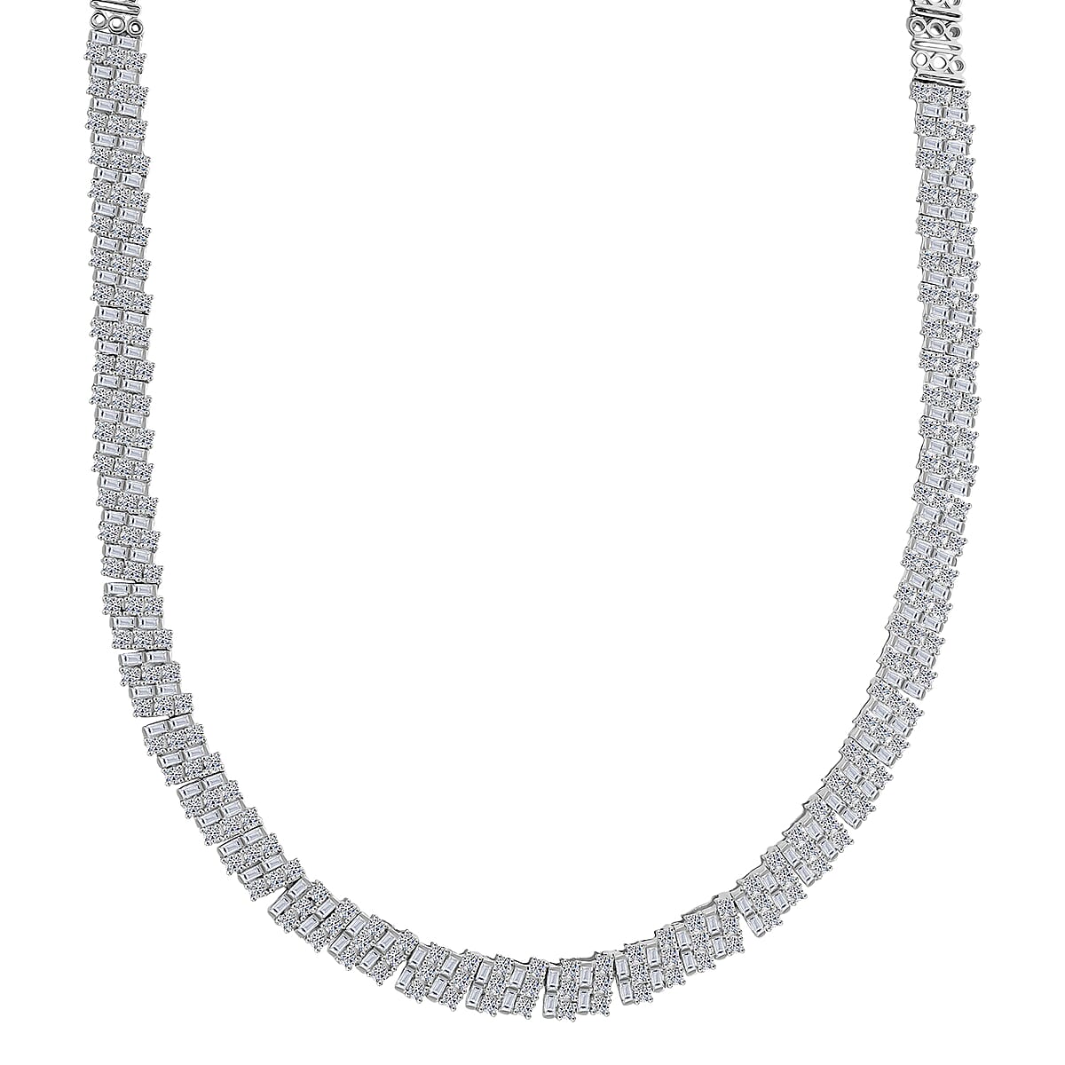 Doorbuster Luxuriant Lab Grown Diamond G-H SI 5.00 ctw Tennis Necklace in Rhodium Over Sterling Silver 20 Inches image number 2