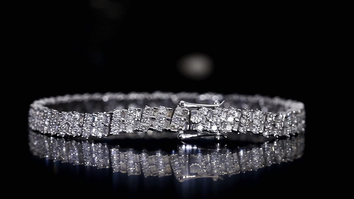 Luxuriant Lab Grown Diamond Tennis Bracelet in Rhodium Over Sterling Silver 5.00 ctw (7.25 Inches) (G-H, SI)
