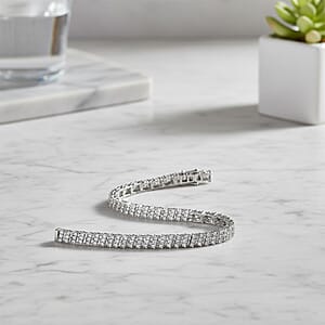 Luxuriant Lab Grown Diamond Tennis Bracelet in Rhodium Over Sterling Silver 5.00 ctw (7.25 Inches) (G-H, SI)