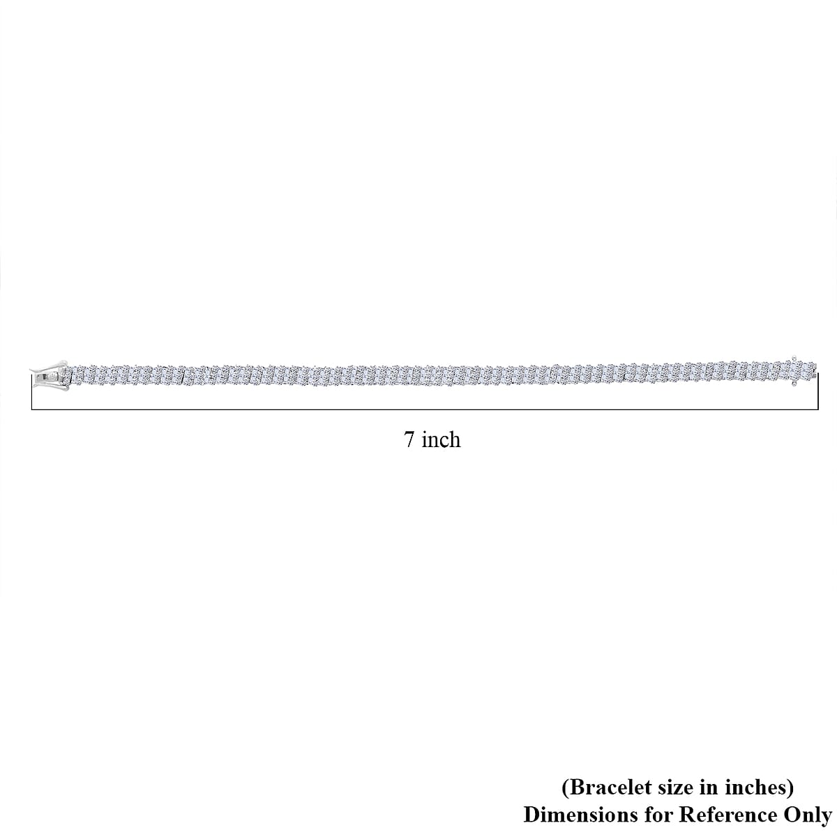 Doorbuster Luxuriant Lab Grown Diamond G-H SI 5.00 ctw Tennis Bracelet in Rhodium Over Sterling Silver (7.25 In) image number 4