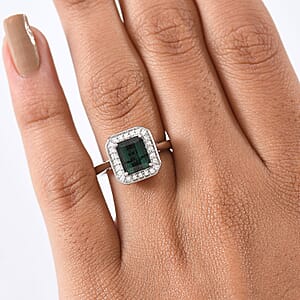 Certified & Appraised Rhapsody AAAA Pirineu Lagoon Tourmaline and E-F VS Diamond 2.48 ctw Ring in 950 Platinum (Size 7.0) 6.57 Grams