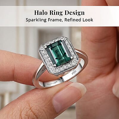 Certified & Appraised Rhapsody AAAA Pirineu Lagoon Tourmaline and E-F VS Diamond 2.48 ctw Ring in 950 Platinum (Size 7.0) 6.57 Grams