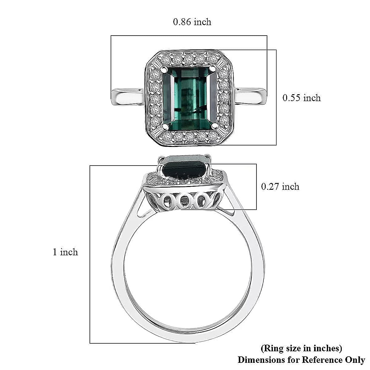 Certified & Appraised Rhapsody AAAA Pirineu Lagoon Tourmaline and E-F VS Diamond 2.48 ctw Ring in 950 Platinum (Size 7.0) 6.57 Grams