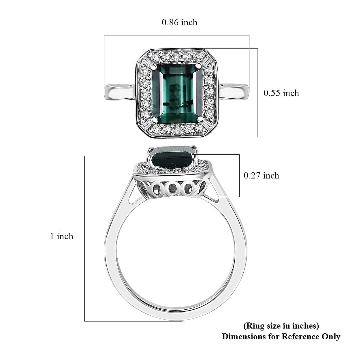Certified & Appraised Rhapsody AAAA Pirineu Lagoon Tourmaline and E-F VS Diamond 2.48 ctw Ring in 950 Platinum (Size 7.0) 6.57 Grams image number 5