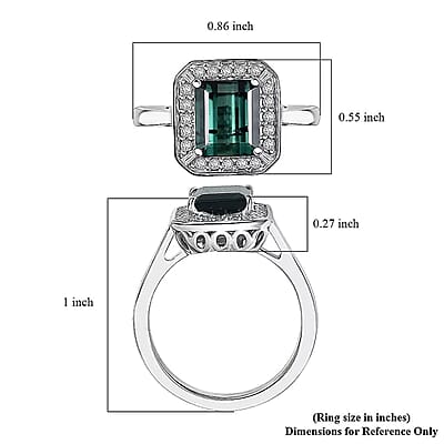 Certified & Appraised Rhapsody AAAA Pirineu Lagoon Tourmaline and E-F VS Diamond 2.48 ctw Ring in 950 Platinum (Size 7.0) 6.57 Grams