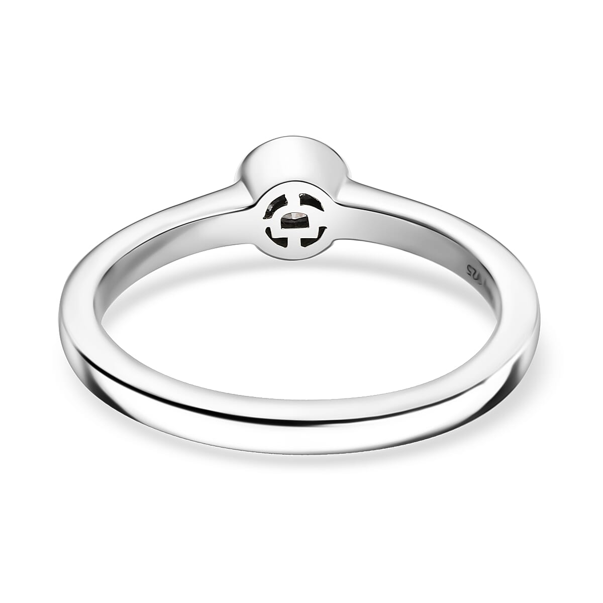 D'Joy Moissanite 0.24 ctw Solitaire Ring in Rhodium Over Sterling Silver (Size 8.0)  image number 4