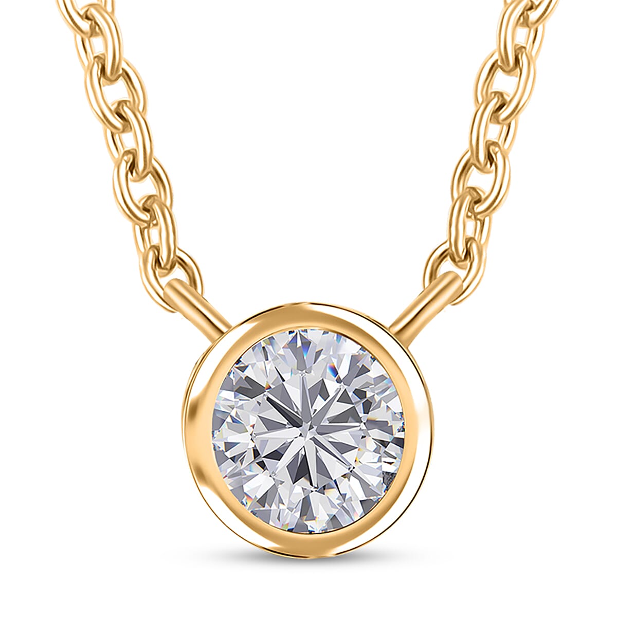 D'Joy Moissanite 0.25 ctw Necklace in 18K Vermeil Yellow Gold Over Sterling Silver 18 Inches image number 0